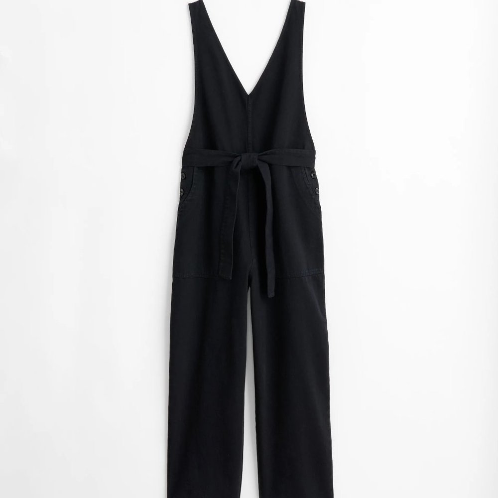 Alex Mill's Ollie overall in black denim.